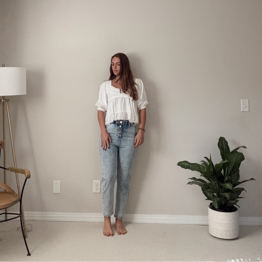 ZARA HIGH-WAISTED PAPERBAG BAGGY JEANS
